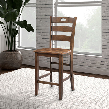 5pc Square Walnut Solid Wood Dining Table Set for Dining Room