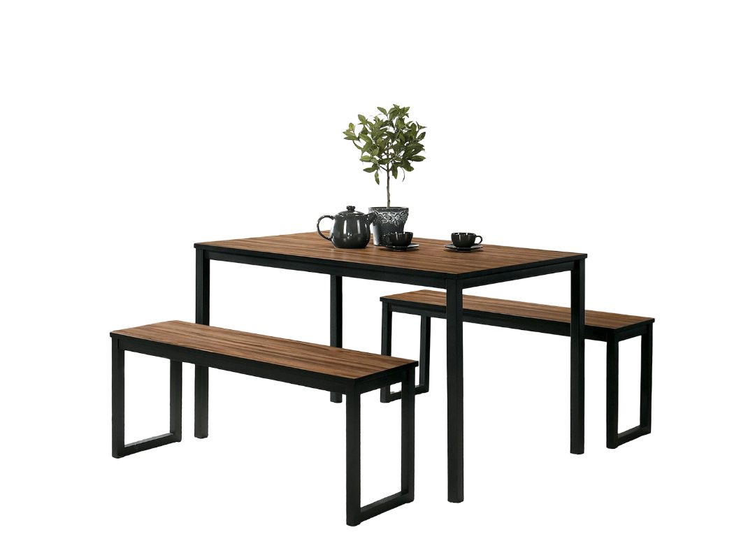 Industrial Rectangular Dining Table Set - 4 Seats