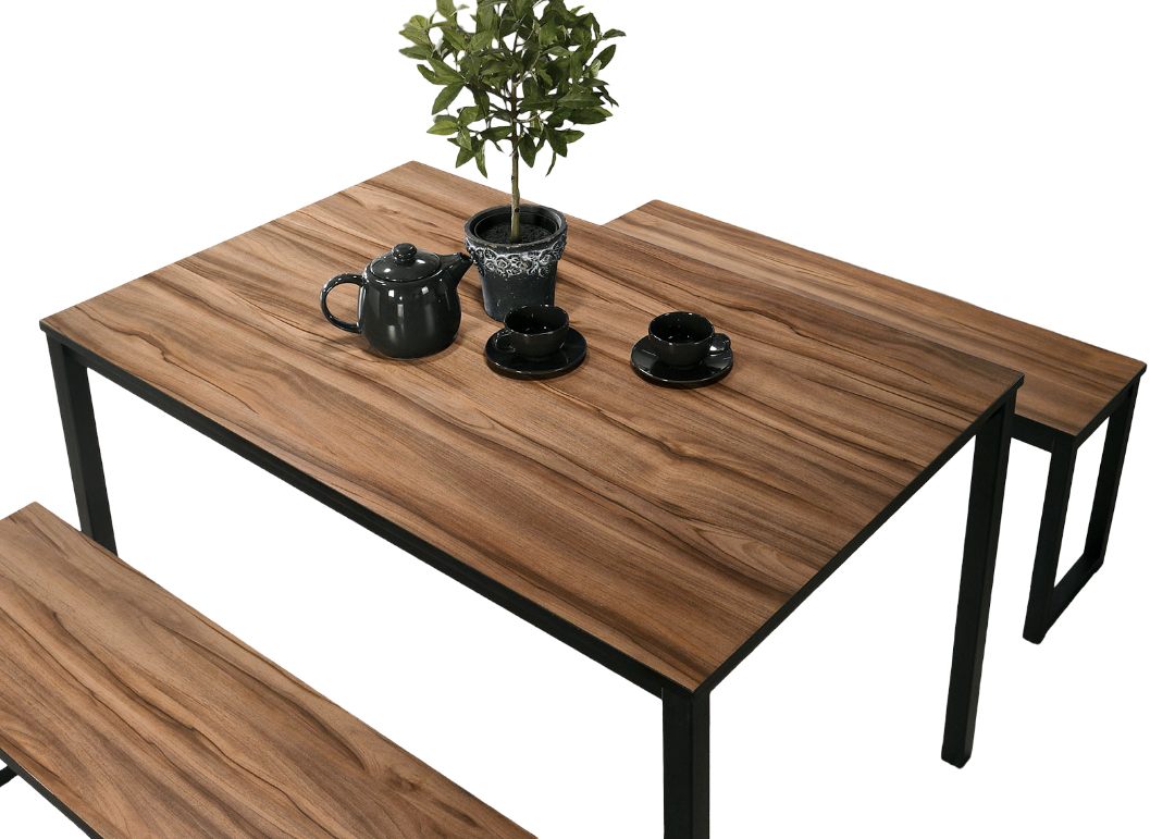 Industrial Rectangular Dining Table Set - 4 Seats
