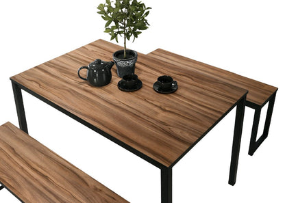 Industrial Rectangular Dining Table Set - 4 Seats