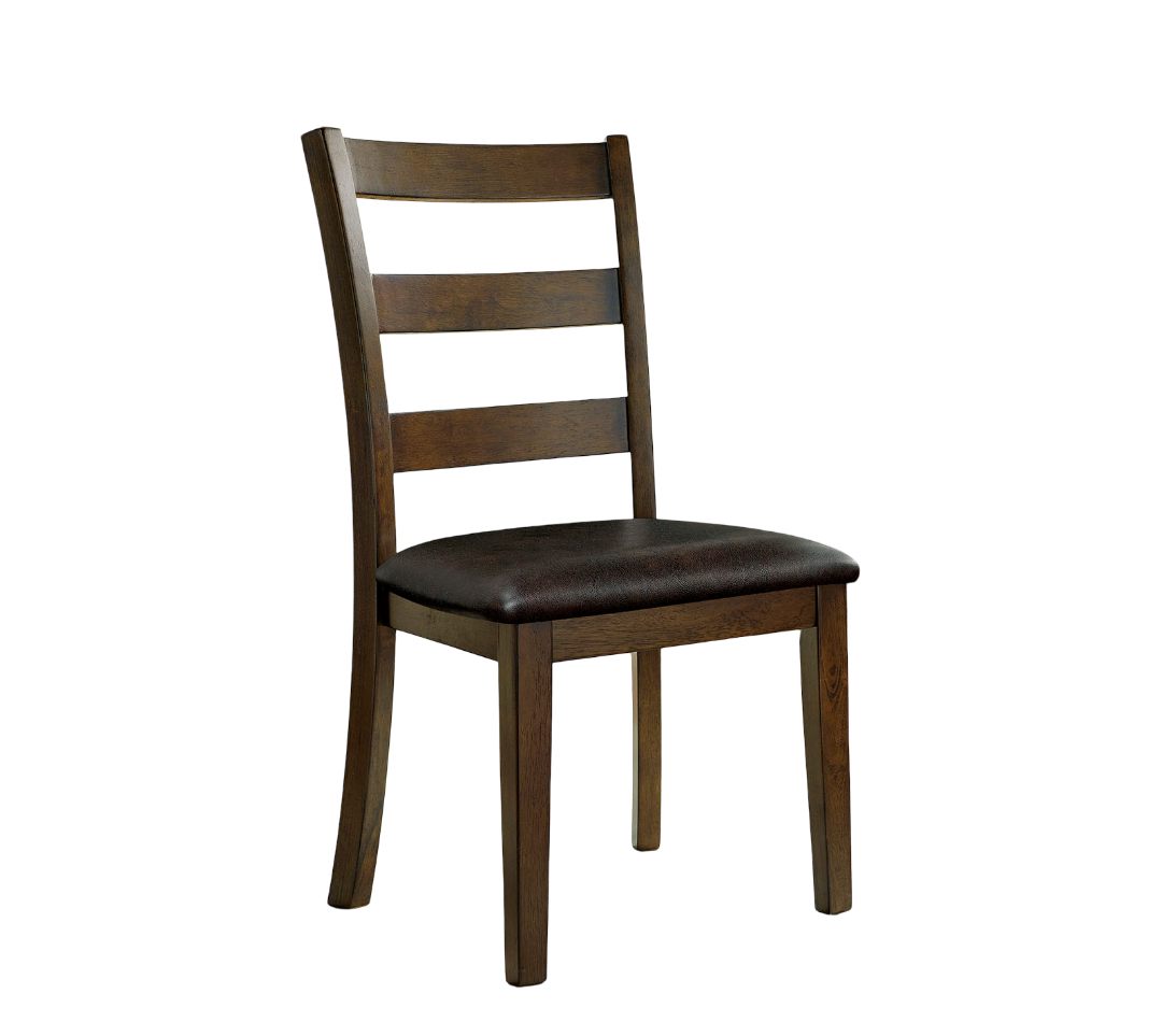 Dark Brown Leather Dining Table Set - Seats 4