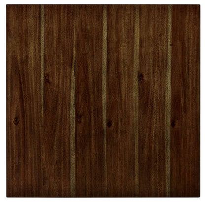 Dark Brown Leather Dining Table Set - Seats 4