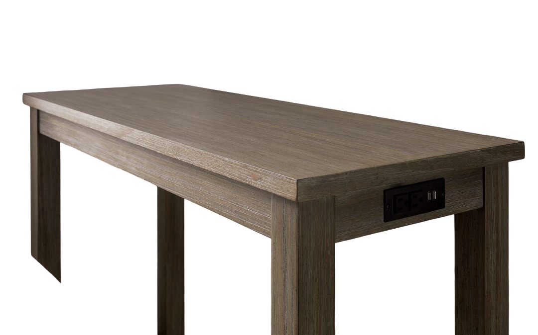 Gray Rectangular Dining Table Set - 2 Seats, Solid Wood