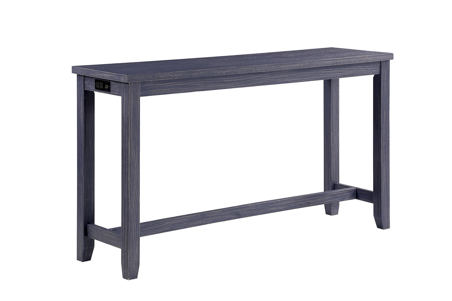 Antique Blue Gray Solid Wood Dining Table Set 4 Piece