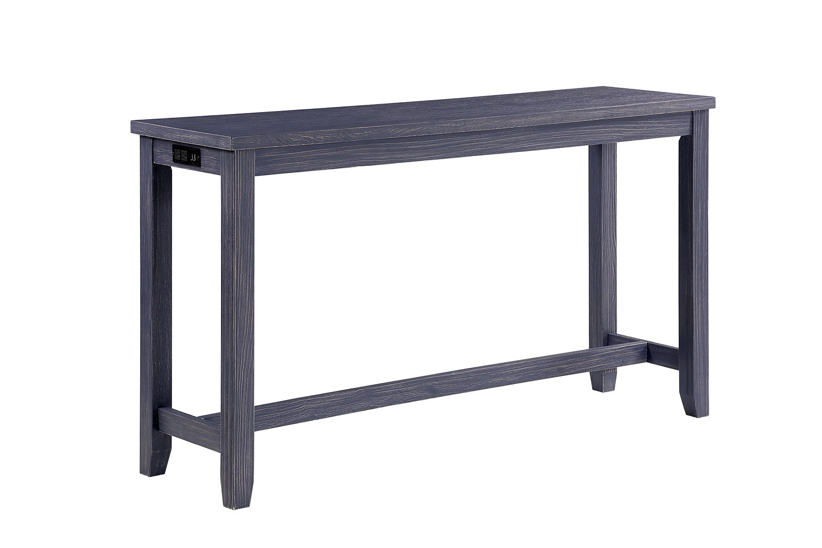 Antique Blue Gray Solid Wood Dining Table Set 4 Piece