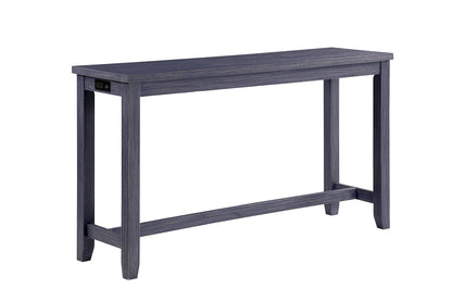 Antique Blue Gray Solid Wood Dining Table Set 4 Piece