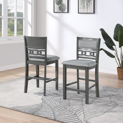 Gray Round Dining Table Set - Seats 4, Transitional Style