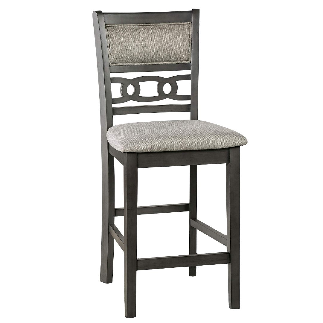 Gray Round Dining Table Set - Seats 4, Transitional Style