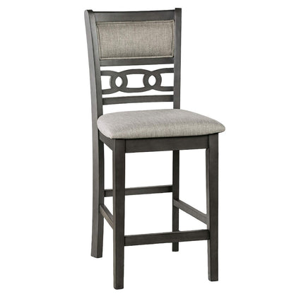 Gray Round Dining Table Set - Seats 4, Transitional Style
