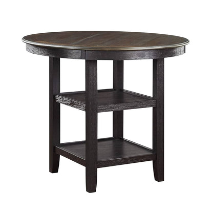 Gray Round Dining Table Set - Seats 4, Transitional Style