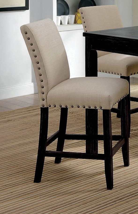 Rustic Square Dining Table Set - Seats 4 Antique Black