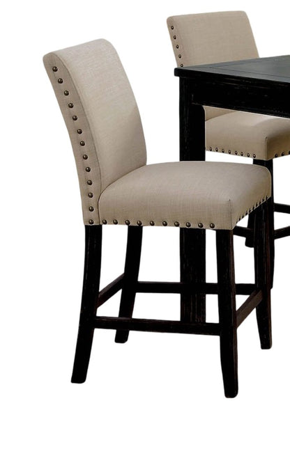 Rustic Square Dining Table Set - Seats 4 Antique Black