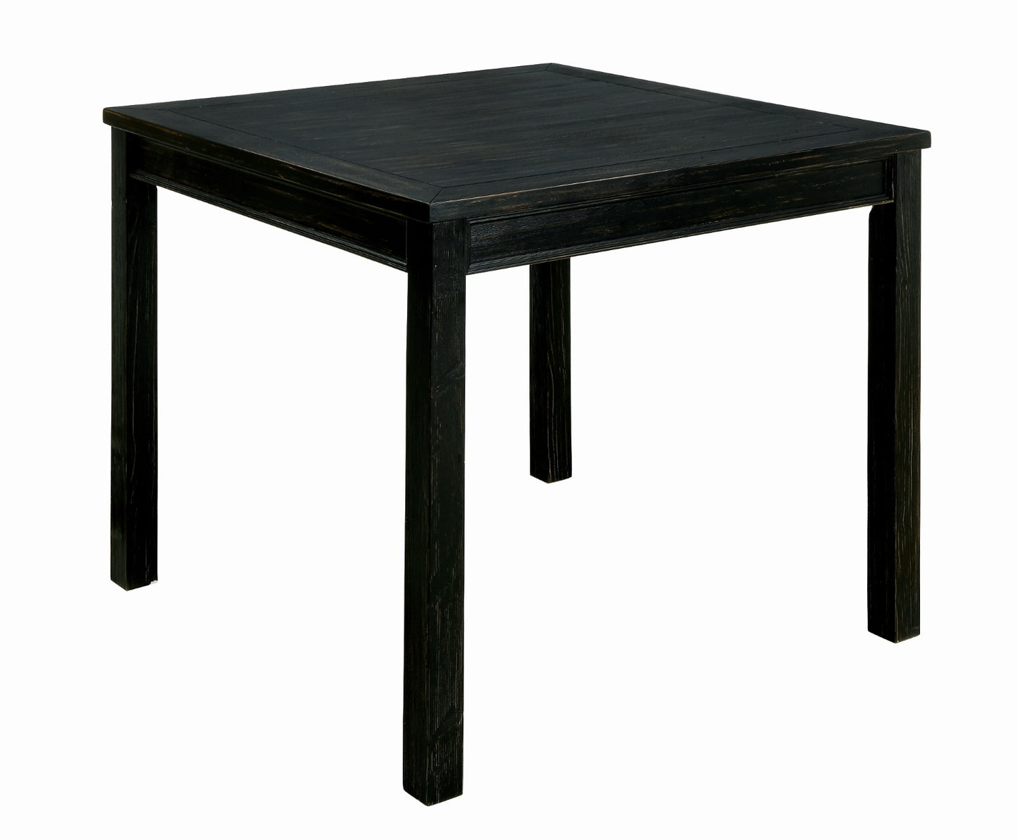 Rustic Square Dining Table Set - Seats 4 Antique Black
