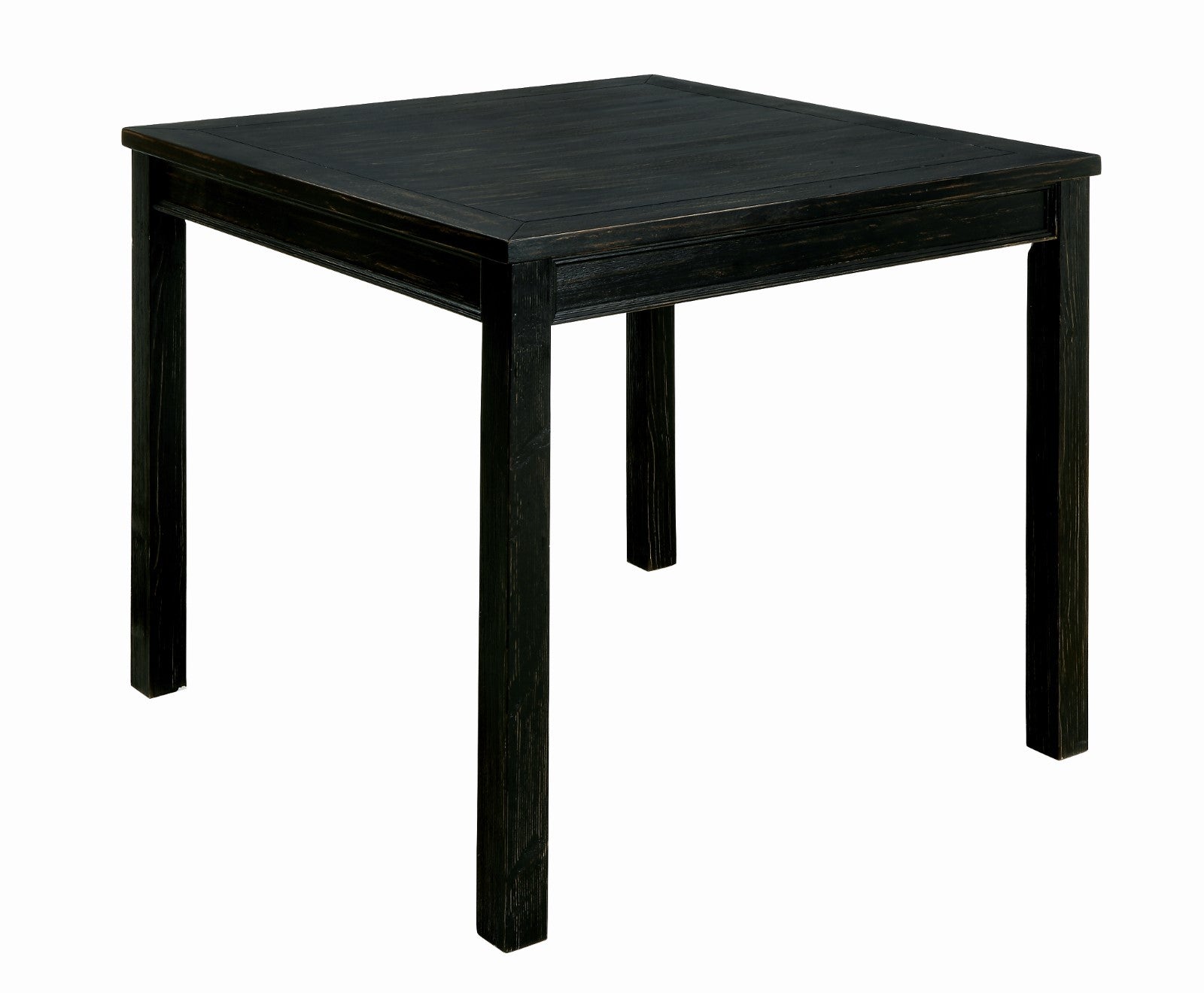 Rustic Square Dining Table Set - Seats 4 Antique Black