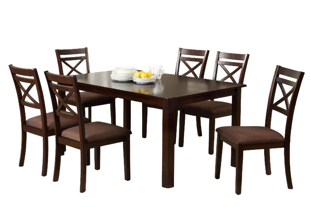 Espresso 6-Person Rectangular Dining Table Set