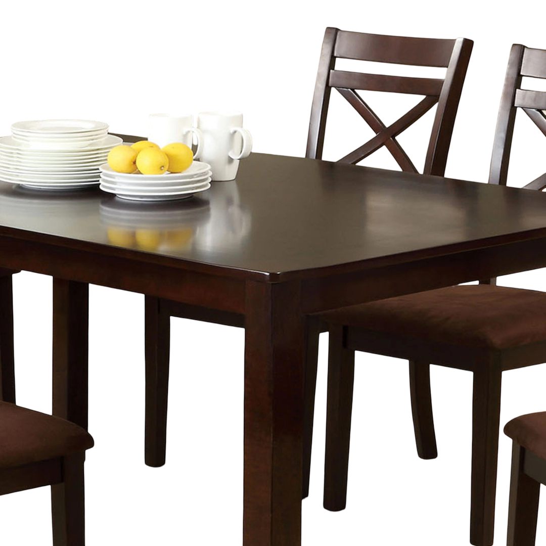 Espresso 6-Person Rectangular Dining Table Set