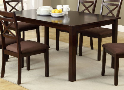 Espresso 6-Person Rectangular Dining Table Set