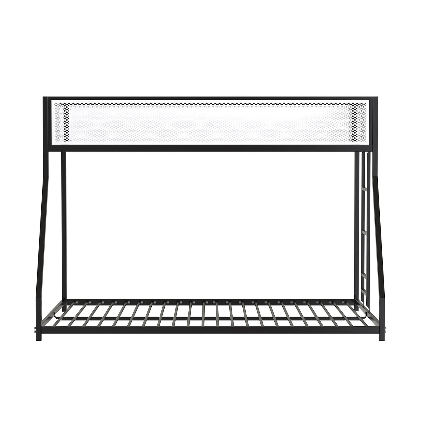 Twin Over Full Metal Bunk Bed - Matte Black/White for Bedroom