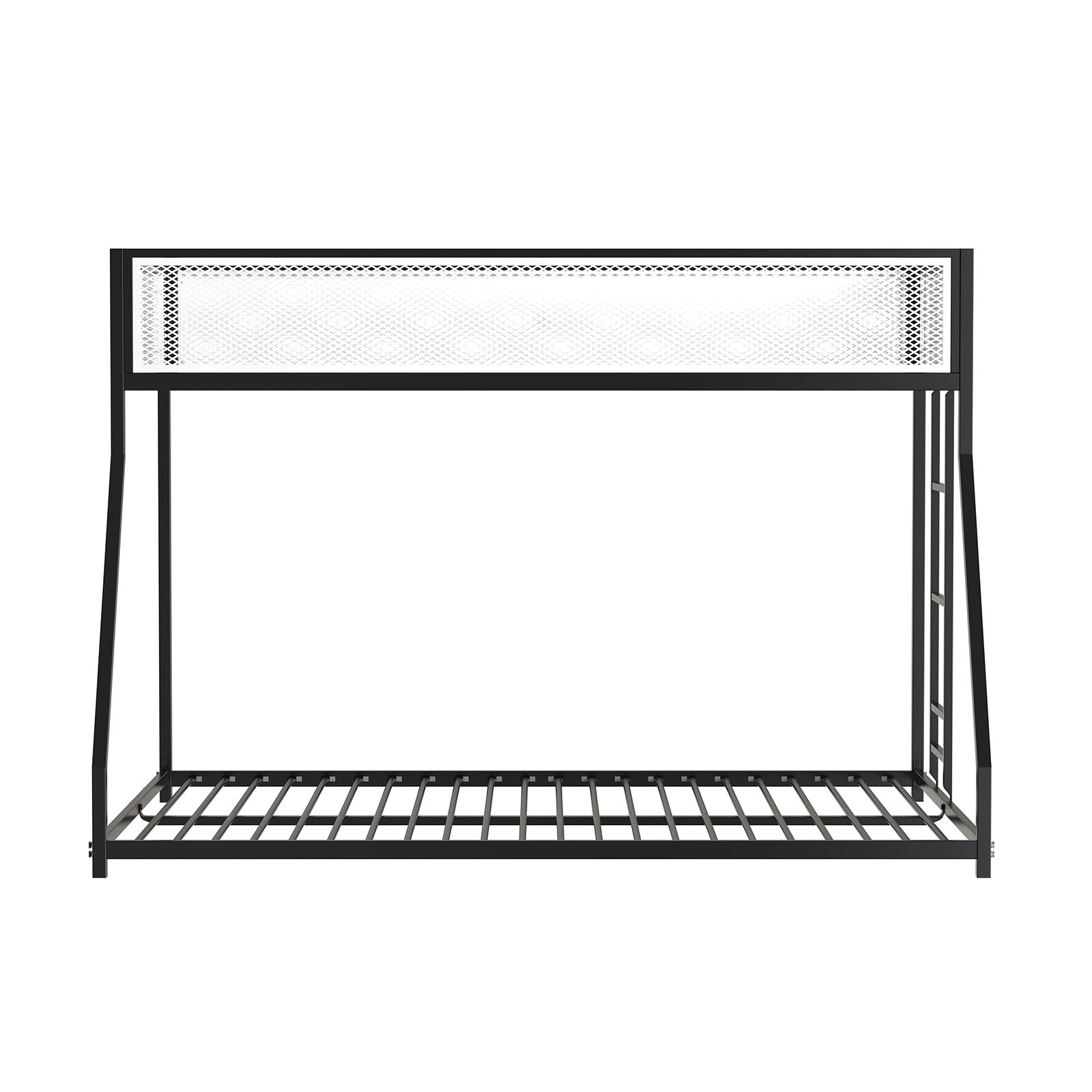 Twin Over Full Metal Bunk Bed - Matte Black/White for Bedroom