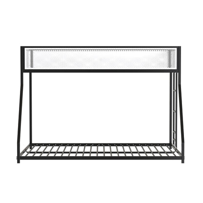 Twin Over Full Metal Bunk Bed - Matte Black/White for Bedroom