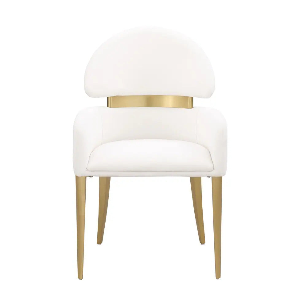 Contemporary Dining Chairs with Gold Stainless Steel Finish