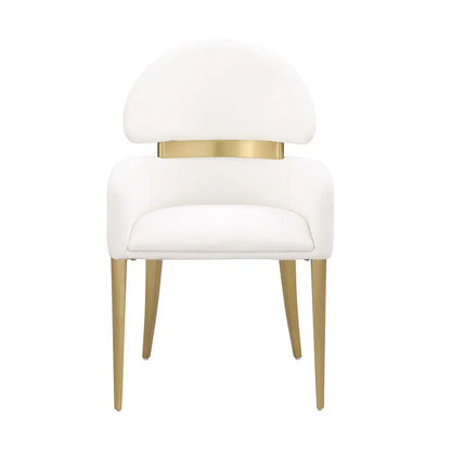 Contemporary Dining Chairs with Gold Stainless Steel Finish
