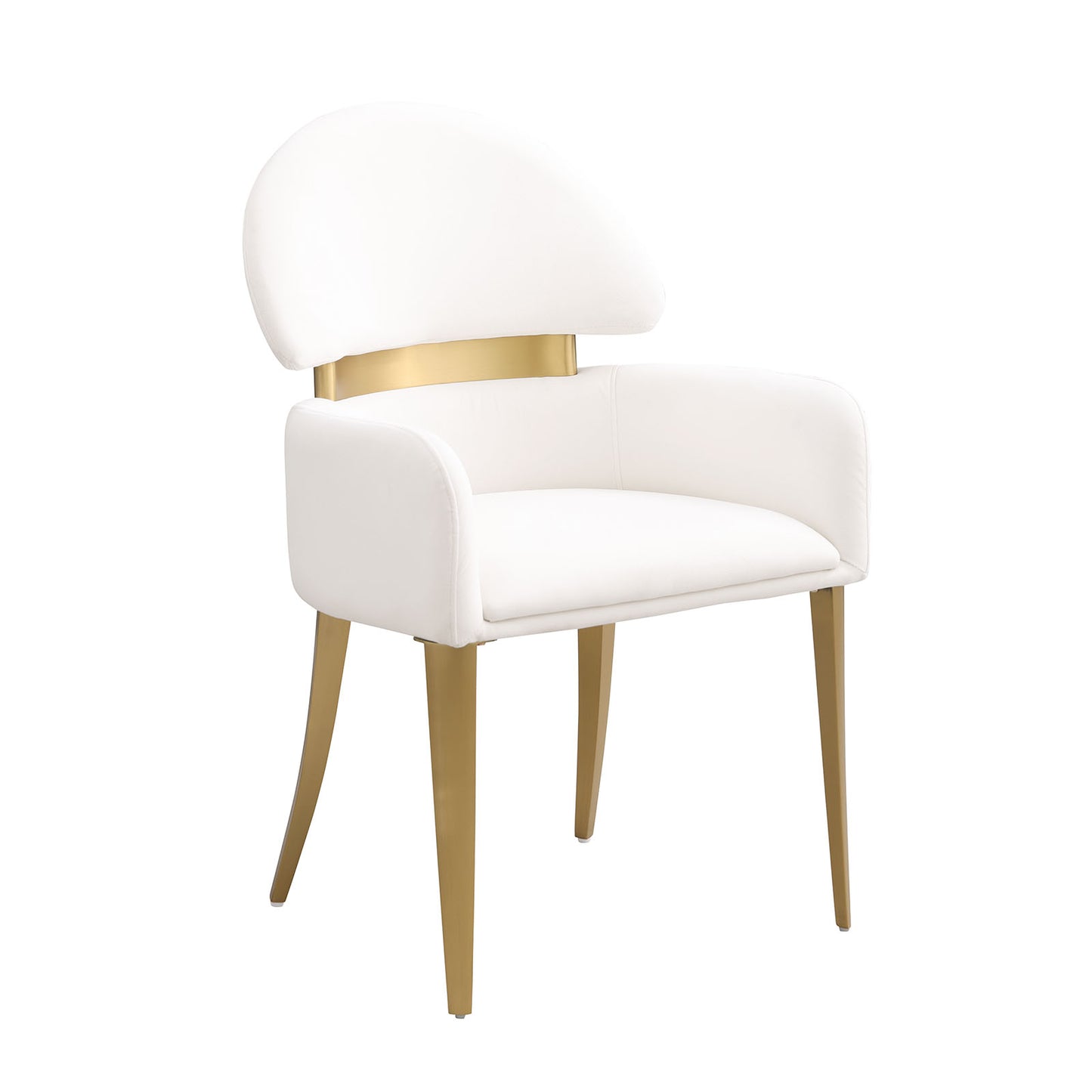 Contemporary Dining Chairs with Gold Stainless Steel Finish