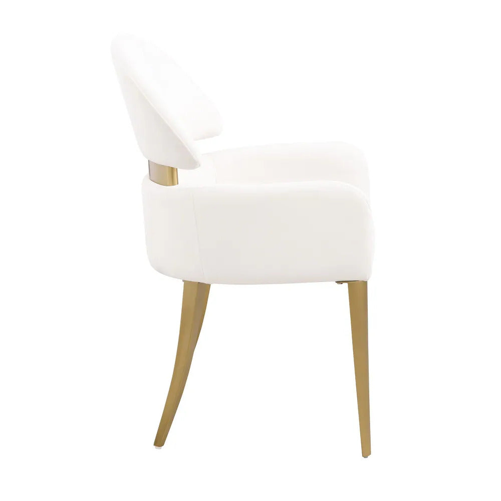 Contemporary Dining Chairs with Gold Stainless Steel Finish