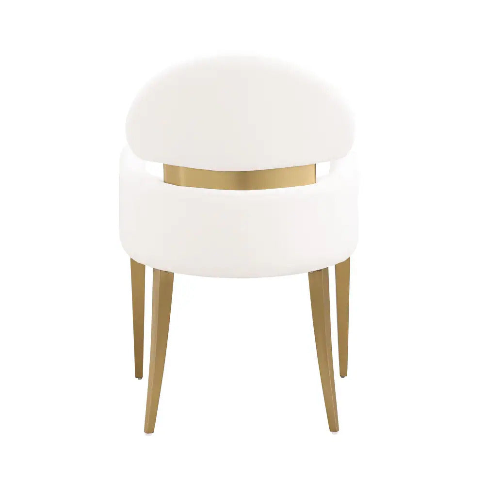 Contemporary Dining Chairs with Gold Stainless Steel Finish