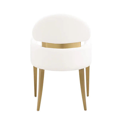 Contemporary Dining Chairs with Gold Stainless Steel Finish