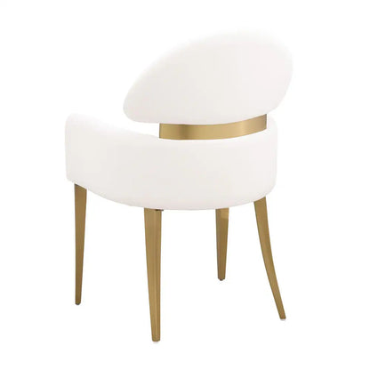 Contemporary Dining Chairs with Gold Stainless Steel Finish