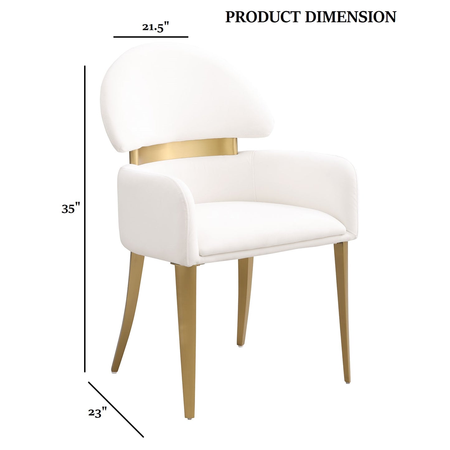 Contemporary Dining Chairs with Gold Stainless Steel Finish