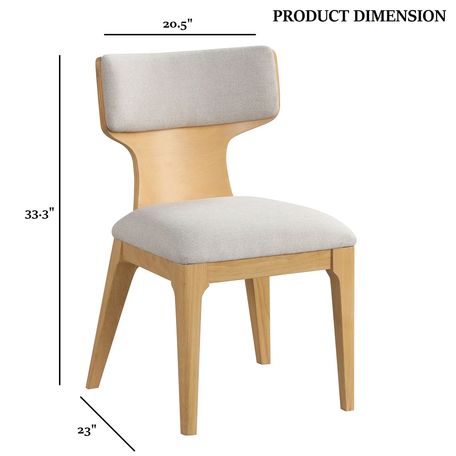 Contemporary Dining Chairs - Natural Fabric & Curved Wood