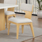 Contemporary Style 2pc Dining Chair Curved Wood Backrest Natural Finish Dining Furniture