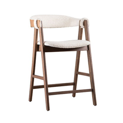 Beige Walnut Mid-Century Modern Dining Chairs - 2 Piece Set