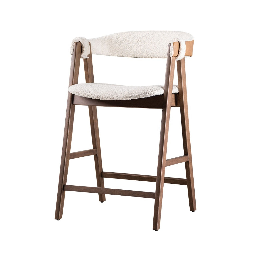 Beige Walnut Mid-Century Modern Dining Chairs - 2 Piece Set