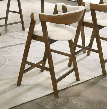 Beige Walnut Mid-Century Modern Dining Chairs - 2 Piece Set