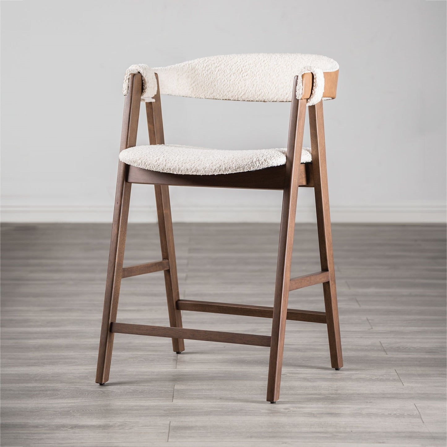 Beige Walnut Mid-Century Modern Dining Chairs - 2 Piece Set