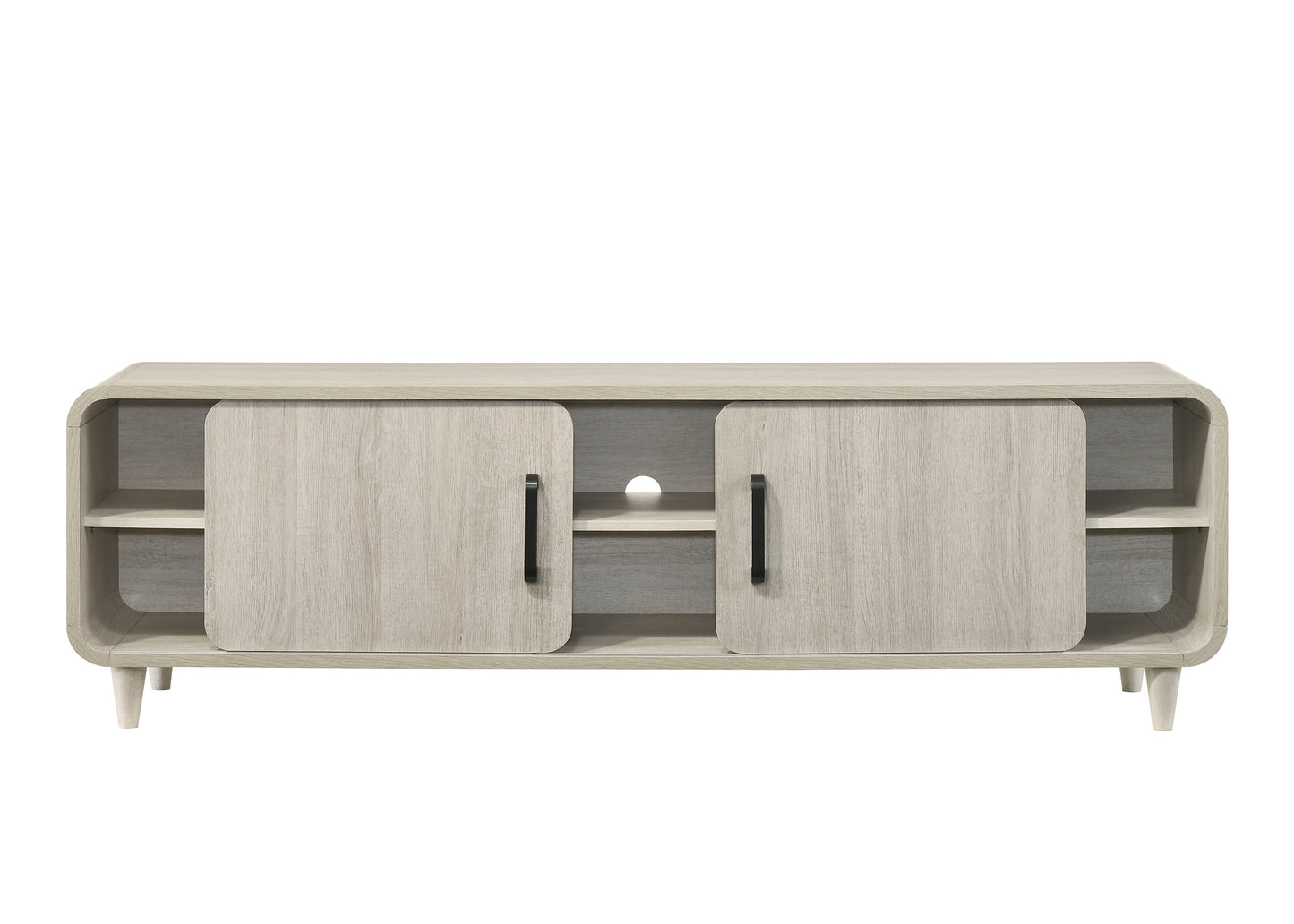 Contemporary TV Stand - Antique White Wood Finish