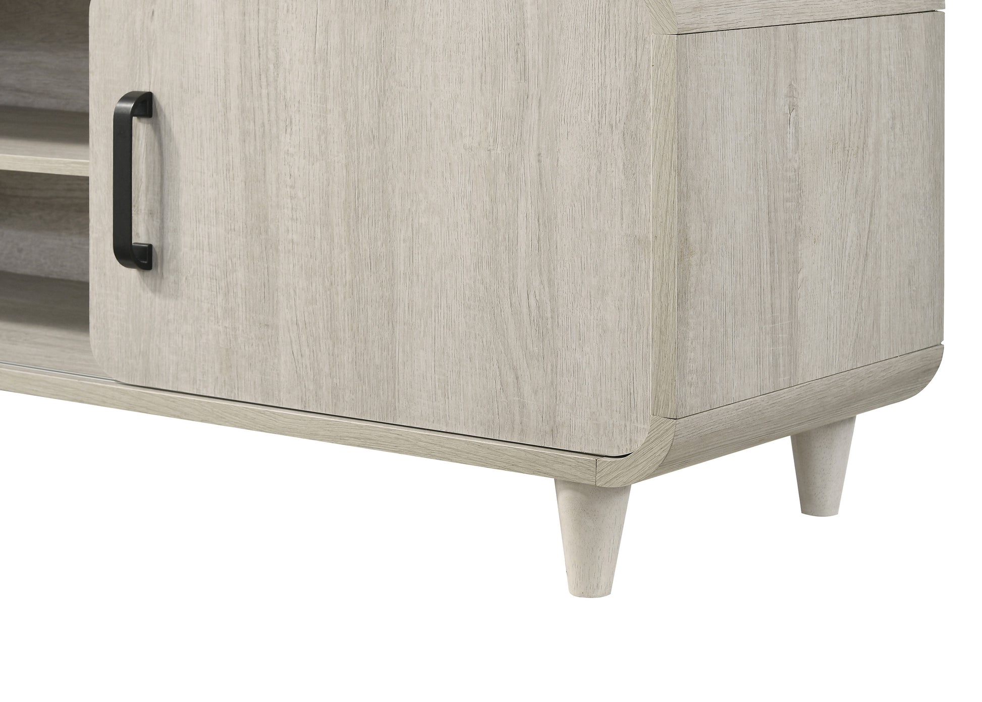 Contemporary TV Stand - Antique White Wood Finish