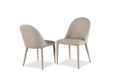 Brown Contemporary Dining Chair - Ceramic, Fabric, Metal