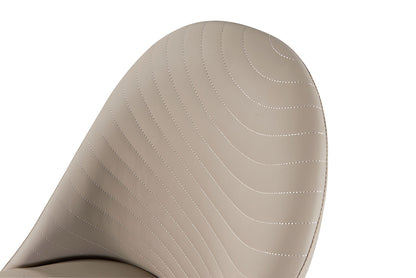 Brown Contemporary Dining Chair - Ceramic, Fabric, Metal