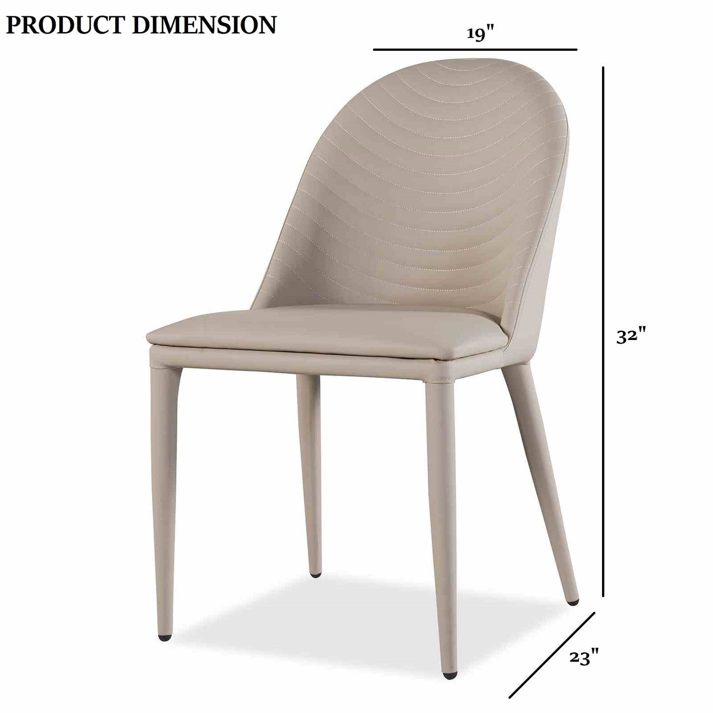 Brown Contemporary Dining Chair - Ceramic, Fabric, Metal