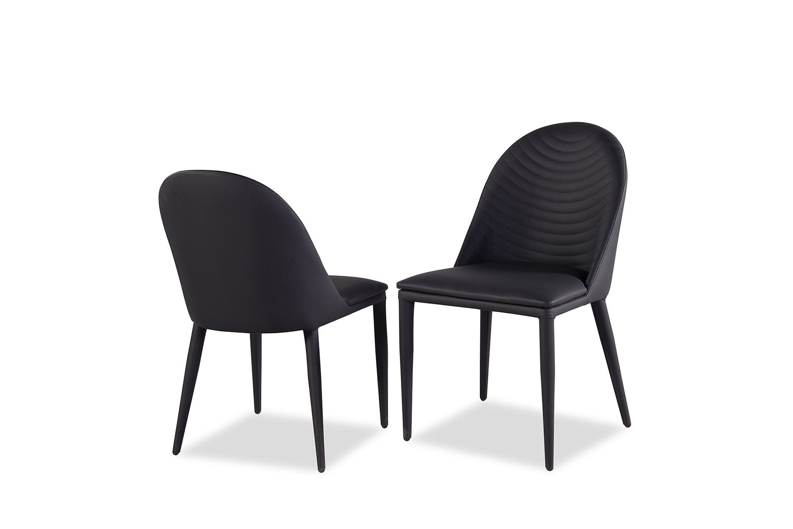 Black Contemporary Side Chair - 2 Piece Dining Set