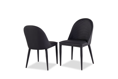 Black Contemporary Side Chair - 2 Piece Dining Set