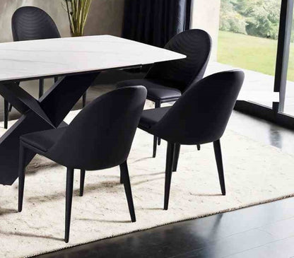 Black Contemporary Side Chair - 2 Piece Dining Set