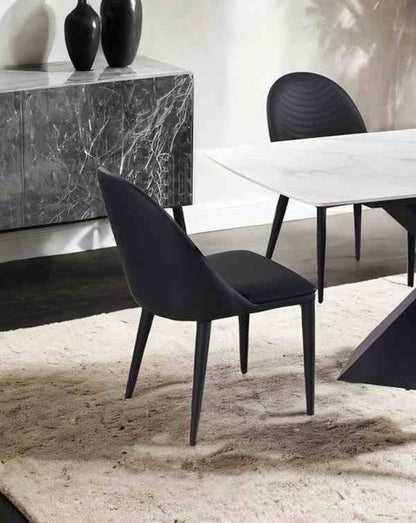 Black Contemporary Side Chair - 2 Piece Dining Set