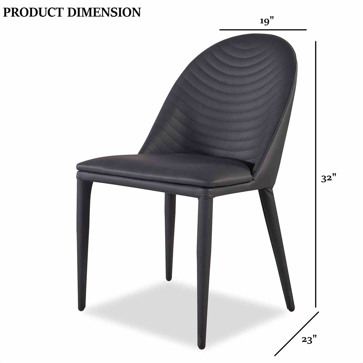 Black Contemporary Side Chair - 2 Piece Dining Set
