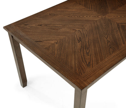 4 Piece Brown Wood Dining Table Set with Chairs