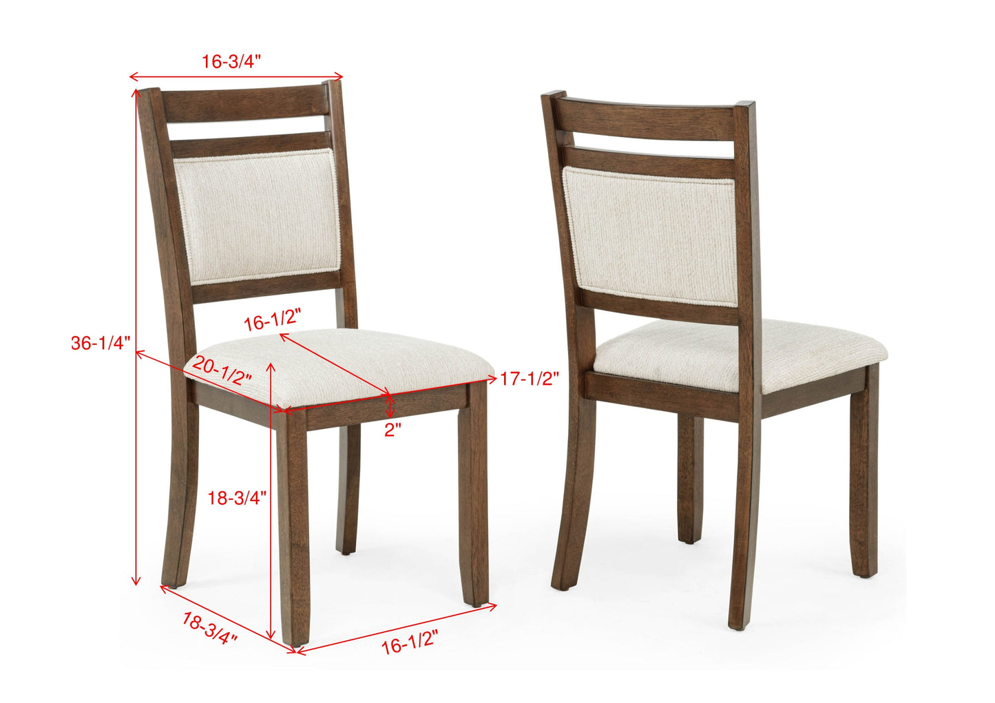 4 Piece Brown Wood Dining Table Set with Chairs